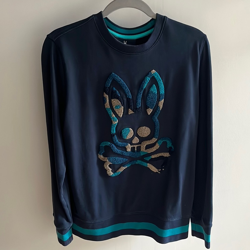 Psycho Bunny crew neck blue size small